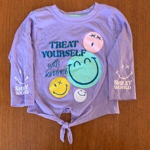 🍊5/$25 NWOT SmileyWorld Lavender Long Sleeve Kids Tee